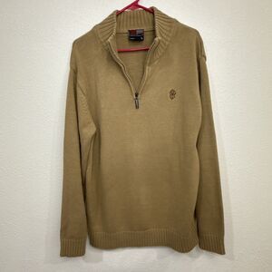 South Pole Sweater Men's L Black Quarter Zip Pullover